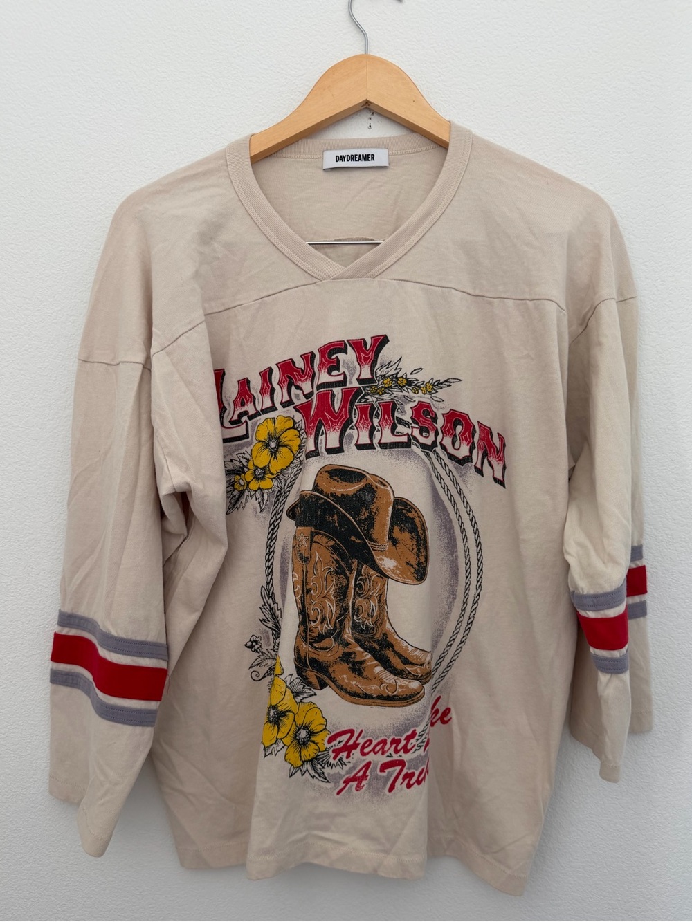Daydreamer x Lainey Wilson Graphic Tee Long Sleeve S/M heart like a truck tee